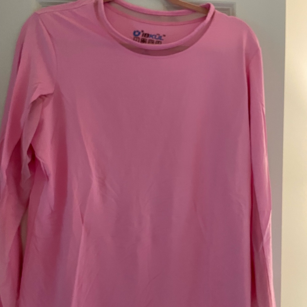 Ibkul bubble gum pink long sleeve sun shirt with sheer venting Size XL